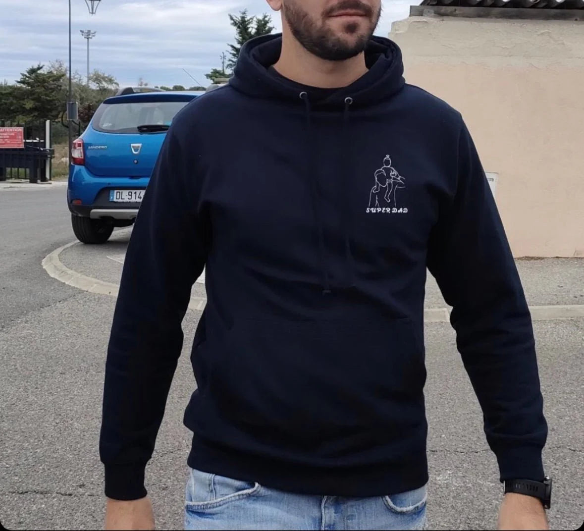Sweat-shirt brodé personnalisé avec portrait de couple ou de famille - Cadeau idéal