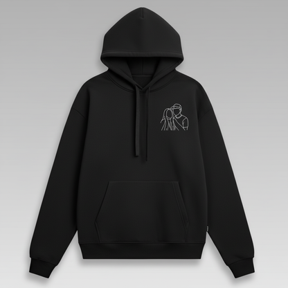 Sweat-shirt brodé personnalisé avec portrait de couple ou de famille - Cadeau idéal