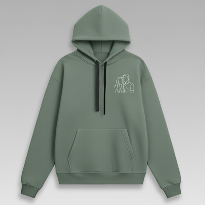 Sweat-shirt brodé personnalisé avec portrait de couple ou de famille - Cadeau idéal