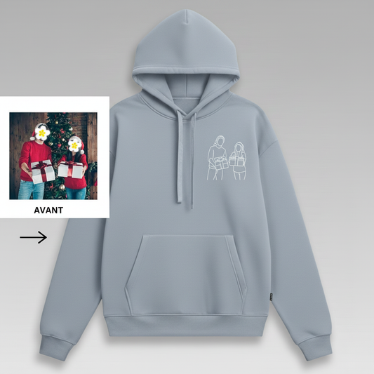 Sudadera bordada personalizada con retrato de pareja o familia: el regalo ideal